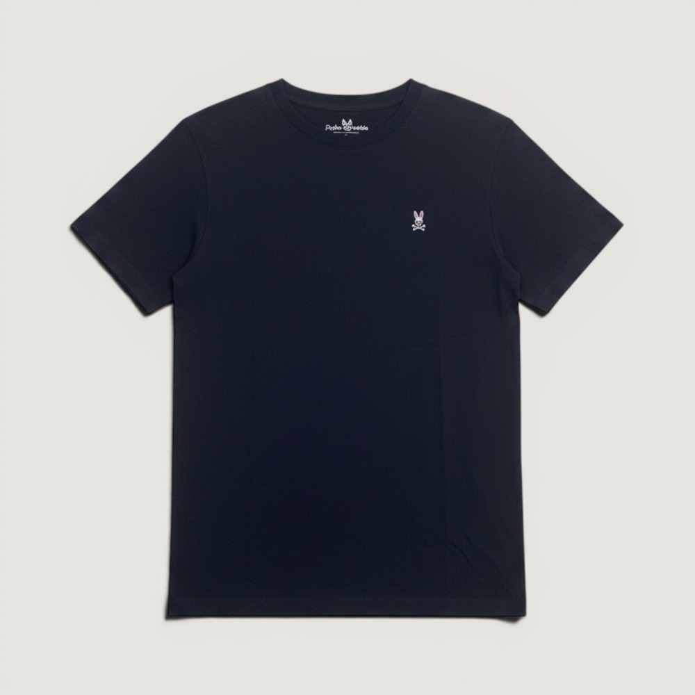 Psycho Bunny T-Shirt Classic Crew Neck Pima Cotton Black Size 4 Small